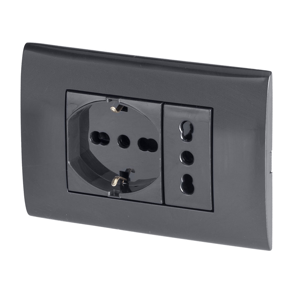Placca Premont Antracite Frutto Tedesco-Italiano per Impianti Elettrici Polypool Placca Premont Antracite Frutto Tedesco-Italiano per Impianti Elettrici Polypool